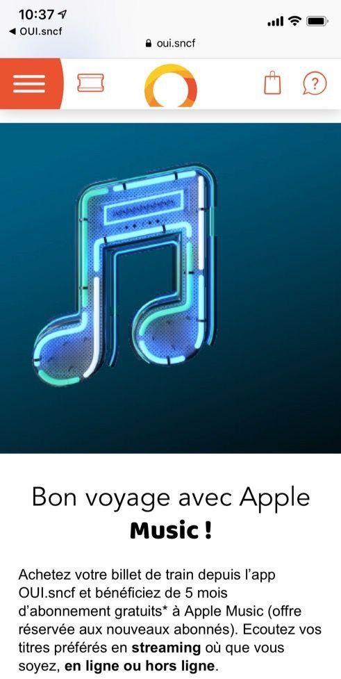 Oui.SNCF App Logo - mois gratuits d'Apple Music : Oui.sncf retente le coup