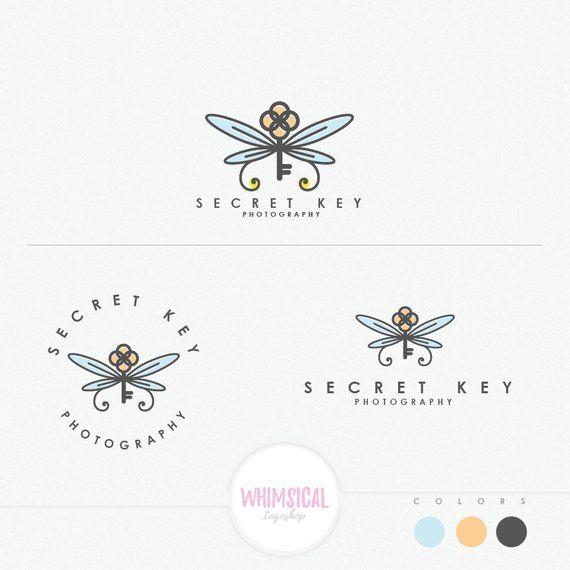 Etsy Store Logo - Flying Key Iconic Logo jewelry store logo butterfly key | Etsy