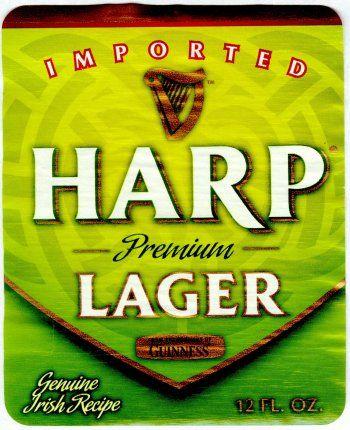 Harp Lager Beer Logo - kjs beer label, harp beer, ireland