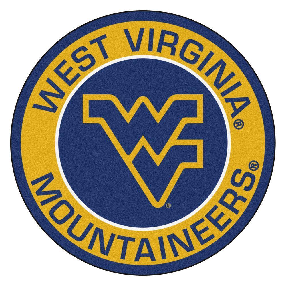 West Virginia University Logo - FANMATS NCAA West Virginia University Gold 2 ft. x 2 ft. Round Area ...