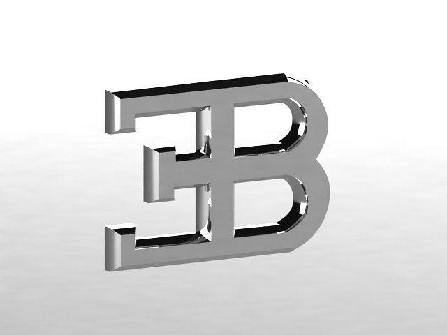 Bugatti Logo - Bugatti logo 3D Model in Parts of auto 3DExport