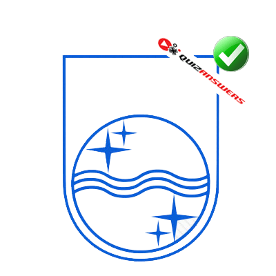 In a Circle with Three Blue Lines Logo - Blue and white circle Logos