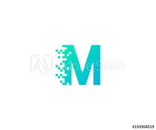 Motion M Logo - letter M logo. alphabet pixel motion logo template - Buy this stock ...