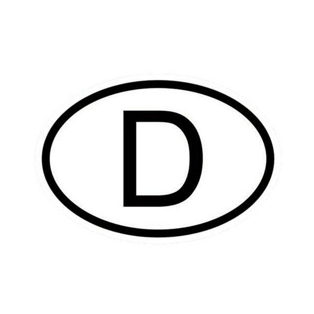 Silver Oval Car Logo - 15*10CM D Germany Country Code Oval Car Stickers Decals Motorcycle ...