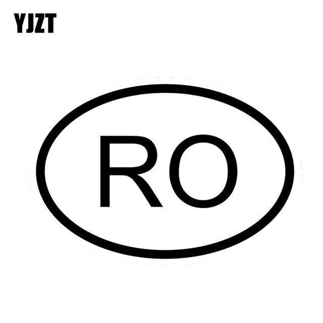 Silver Oval Car Logo - YJZT 14.2CM*9.6CM CAR STICKER RO ROMANIA COUNTRY CODE OVAL VINYL ...