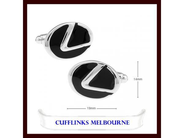 Silver Oval Car Logo - Mens Black and Silver Plated LEXUS Car Logo Cufflinks