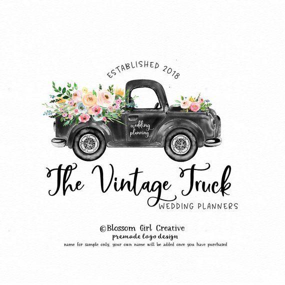 Vintage Truck Logo - truck logo vintage truck logo wedding planner logo event | Etsy