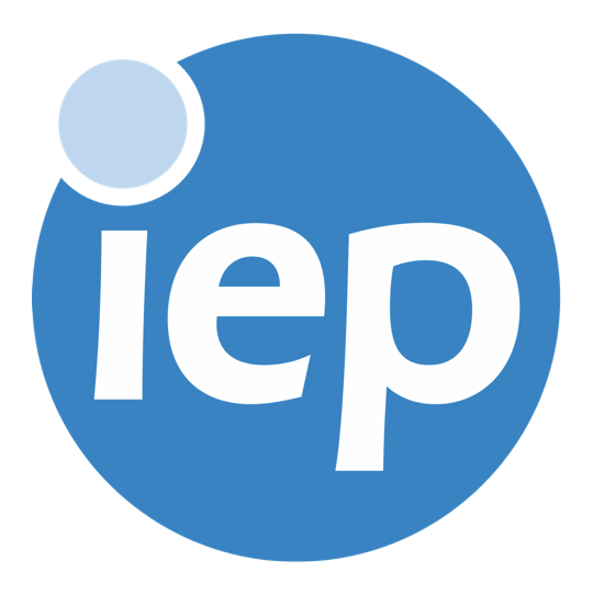 Blue and White Circle Logo - IEP logo white circle. Learning & Work
