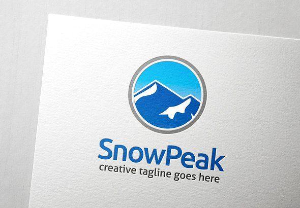 Snow and Mountain Logo - Snow Peak Logo ~ Logo Templates ~ Creative Market