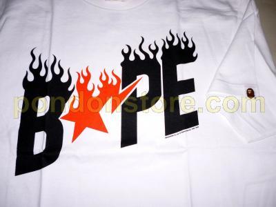 Bapesta Logo - A BATHING APE : bape bapesta logo fire white/red tee [Pondon Store]