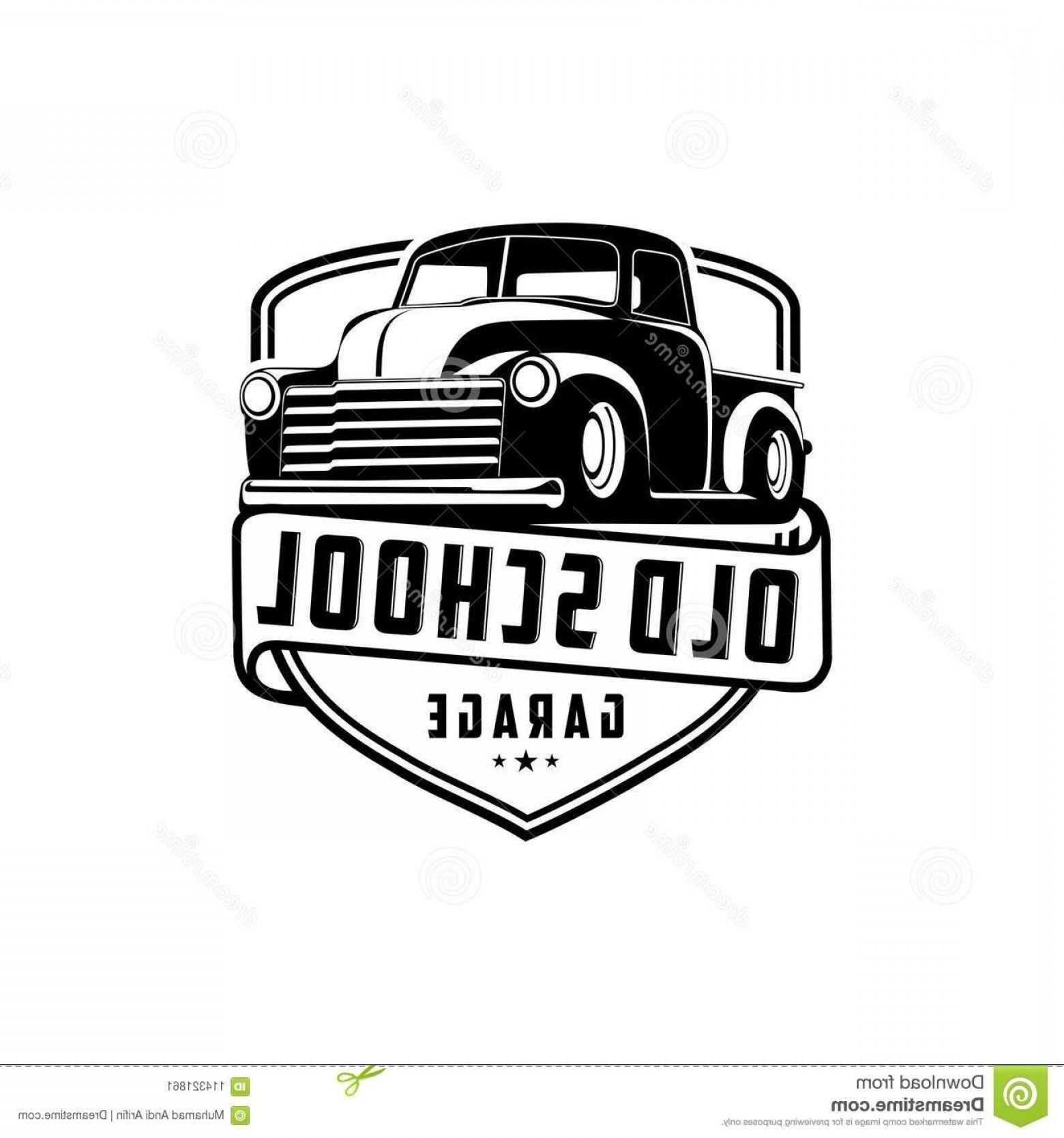 Pickup Truck Logo - Logocar Old School Garage Truck Logo Vector Illustration Old School ...