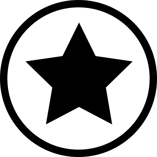 Who Has a Star Circle Logo - Star black shape in a circle outline favourite interface symbol Icons ...