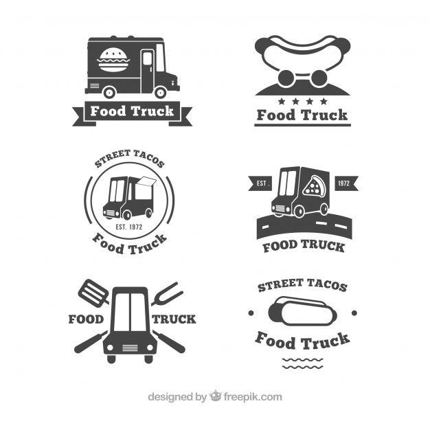 Vintage Truck Logo - Elegant collection of vintage food truck logos. Stock Image Page