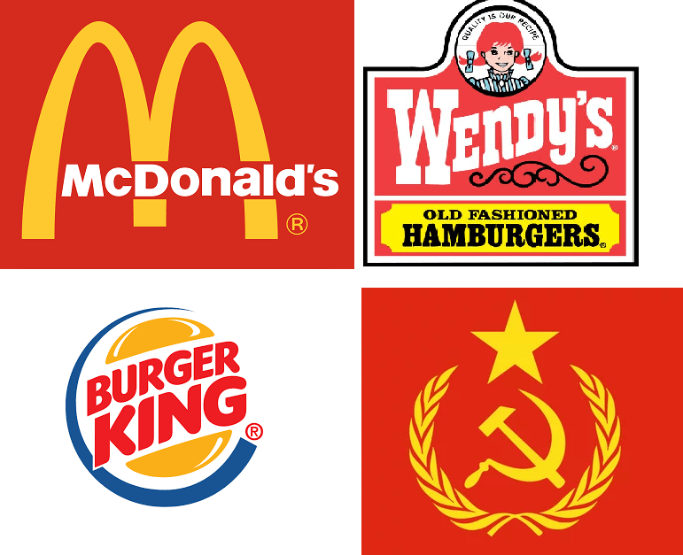 Restarants of Red Colored Logo - Many restaurants use red and yellow logos because the color