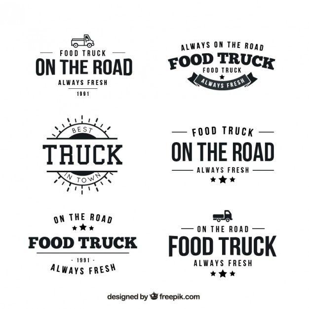 Vintage Truck Logo - Collection of retro food truck logotype Vector | Free Download