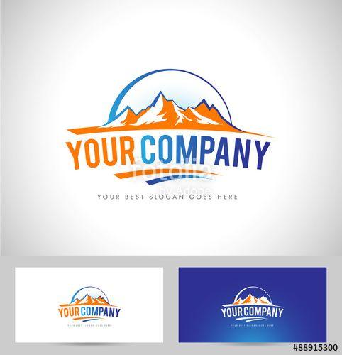 Snow and Mountain Logo - Mountain Logo / Creative vector icon with snow peaks and business ...