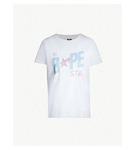 Bapesta Logo - Bapesta Logo Print Cotton Jersey T Shirt