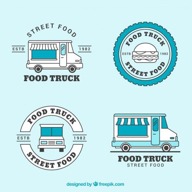 Vintage Truck Logo - Vintage food truck logo collection | Stock Images Page | Everypixel