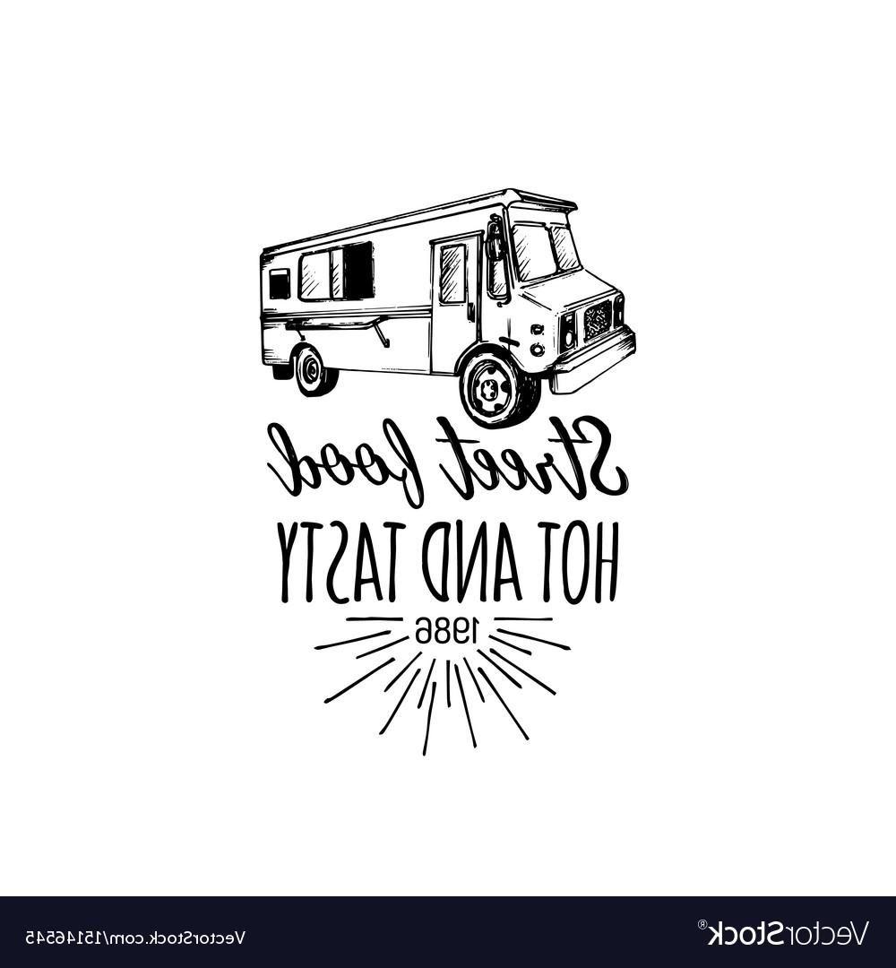 Vintage Truck Logo - Vintage Food Truck Logo With Lettering Vector Picture