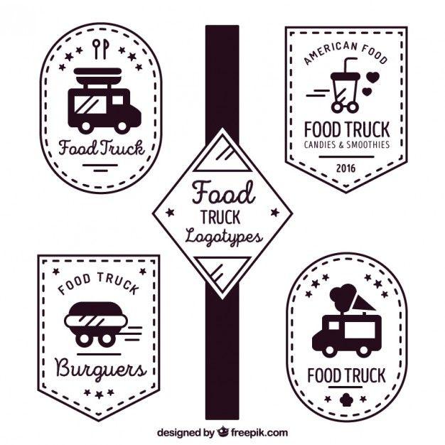 Vintage Truck Logo - Food truck vintage logos. Stock Image Page