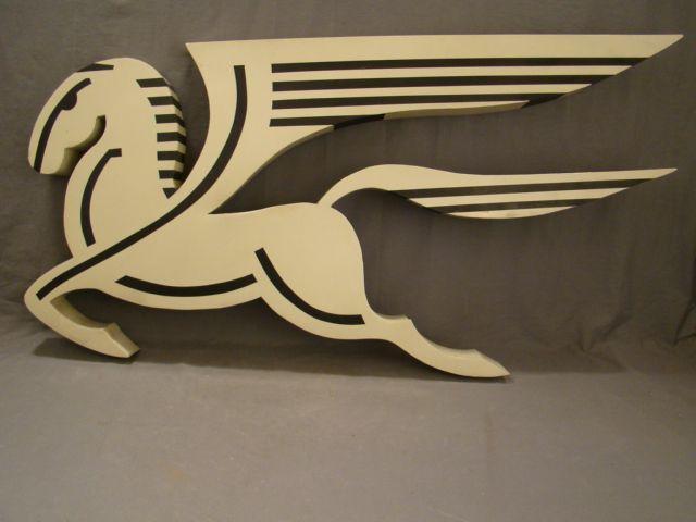 Art Deco Flying Horse Logo - Large Retro Art Deco Style Flying Horse Pegasus Old Advertising