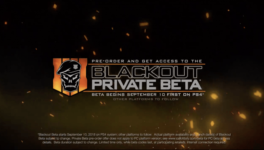 Blackout Bo4 Logo - Call of Duty: Black Ops 4 Blackout Beta begins Sept. 10 on PS4