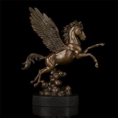 Art Deco Flying Horse Logo - 15.2 West Art Deco Fengshui Sculpture Fly Horse Lucky Bronze Statue