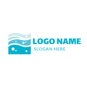 Blue and White Circle Logo - Free Water Logo Designs. DesignEvo Logo Maker