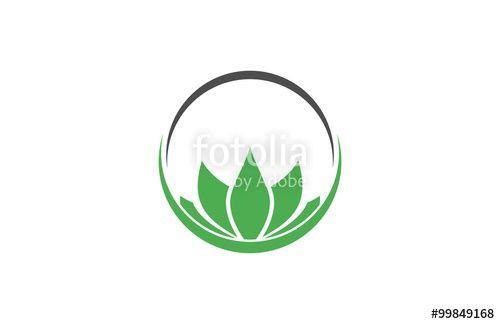 Round Green Logo - Round Green Lotus Logo Stock Image And Royalty Free Vector Files