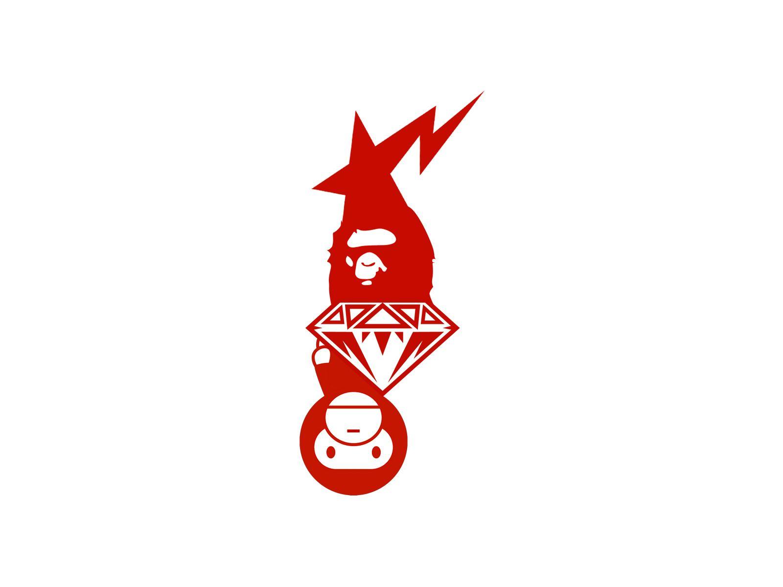 Red BAPE Star Logo - Bape star Logos