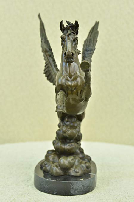 Art Deco Flying Horse Logo - Vintage Bronze Flying Horse Winged Pegasus Bookends Fantastic Art