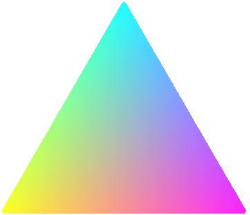 Three Color Triangle Logo - Three Way Color Gradient Fill In R