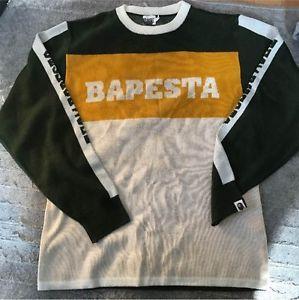 Bapesta Logo - Details about A BATHING APE BAPE BAPESTA Logo Hockey Knit Sweater Men's  Tops Size M