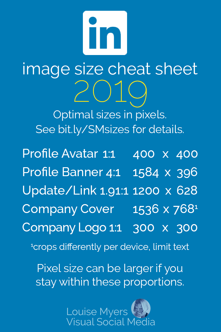 LinkedIn Link Logo - Social Media Cheat Sheet 2019: Must-Have Image Sizes!