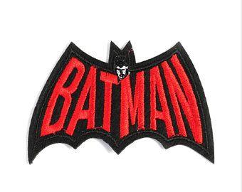 Red and Black Batman Logo - Batman logo iron on | Etsy