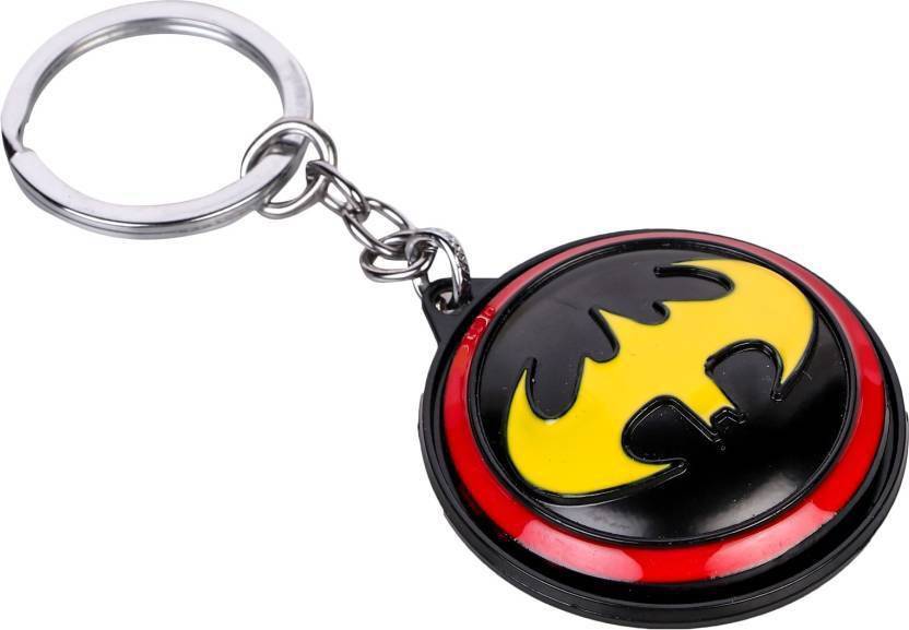 Red and Black Batman Logo - BOMT Batman Logo Revolving Black and Red Key Chain Price in India ...