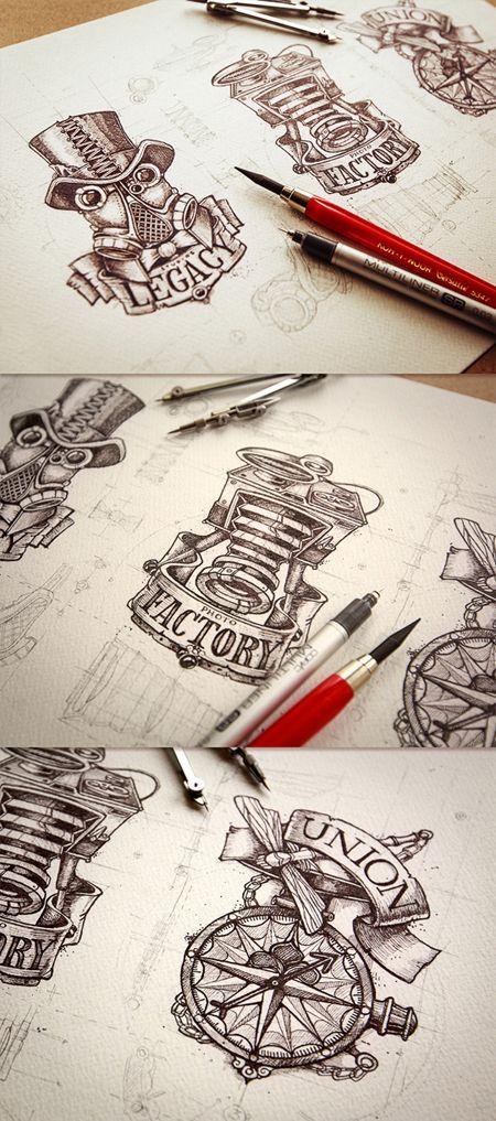 Sketches of La Logo - Awesome logo design sketches | Design | Logos | Pinterest | Artwork ...
