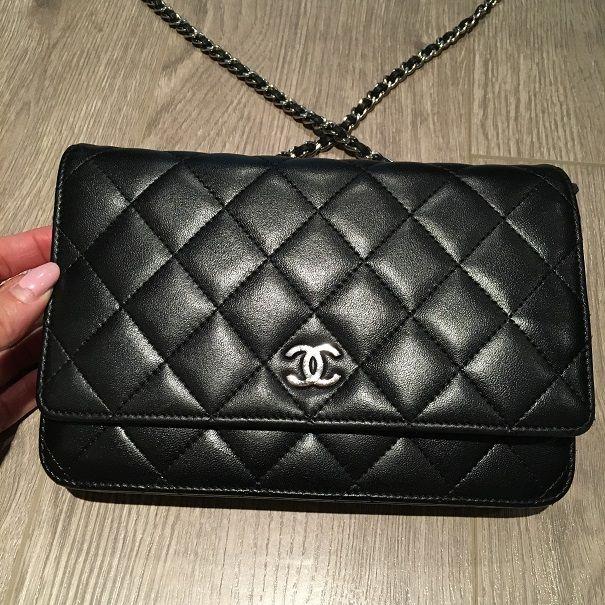 CC Purse Logo - $2500 Chanel Classic CC Logo Black Lambskin Quilted Leather WOC
