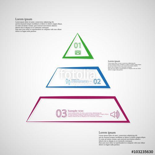 Three Color Triangle Logo - Triangle illustration template horizontally divided to three color ...