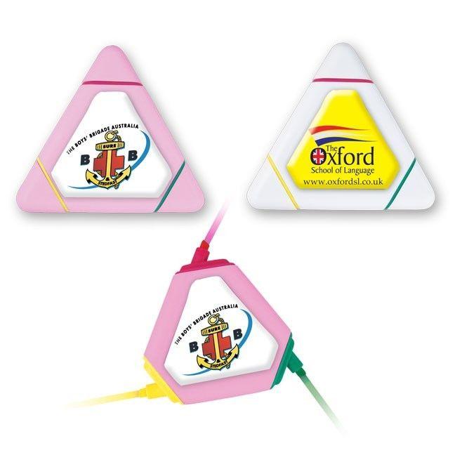 Three Color Triangle Logo - Tri Color, Triangle Highlighter with Epoxy Dome Imprint - DI737 ...