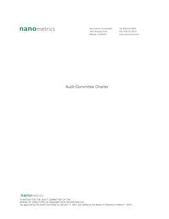Nanometrics Incorporated Logo - Charter for the Audit Committee of the BOD of Nanometrics new logo ...