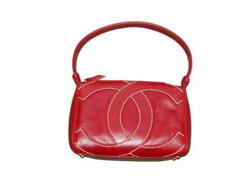 CC Purse Logo - Chanel Bag Red Leather Purse CC Logo Handbags- OnlyModa
