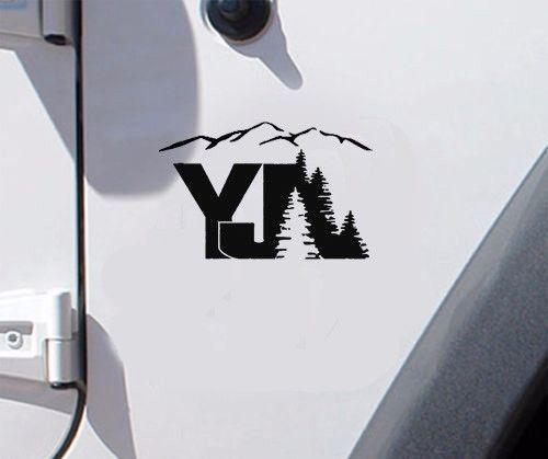 Jeep YJ Logo - Product: Retro stripes Decal Sticker for JEEP Wrangler Rubicon hood