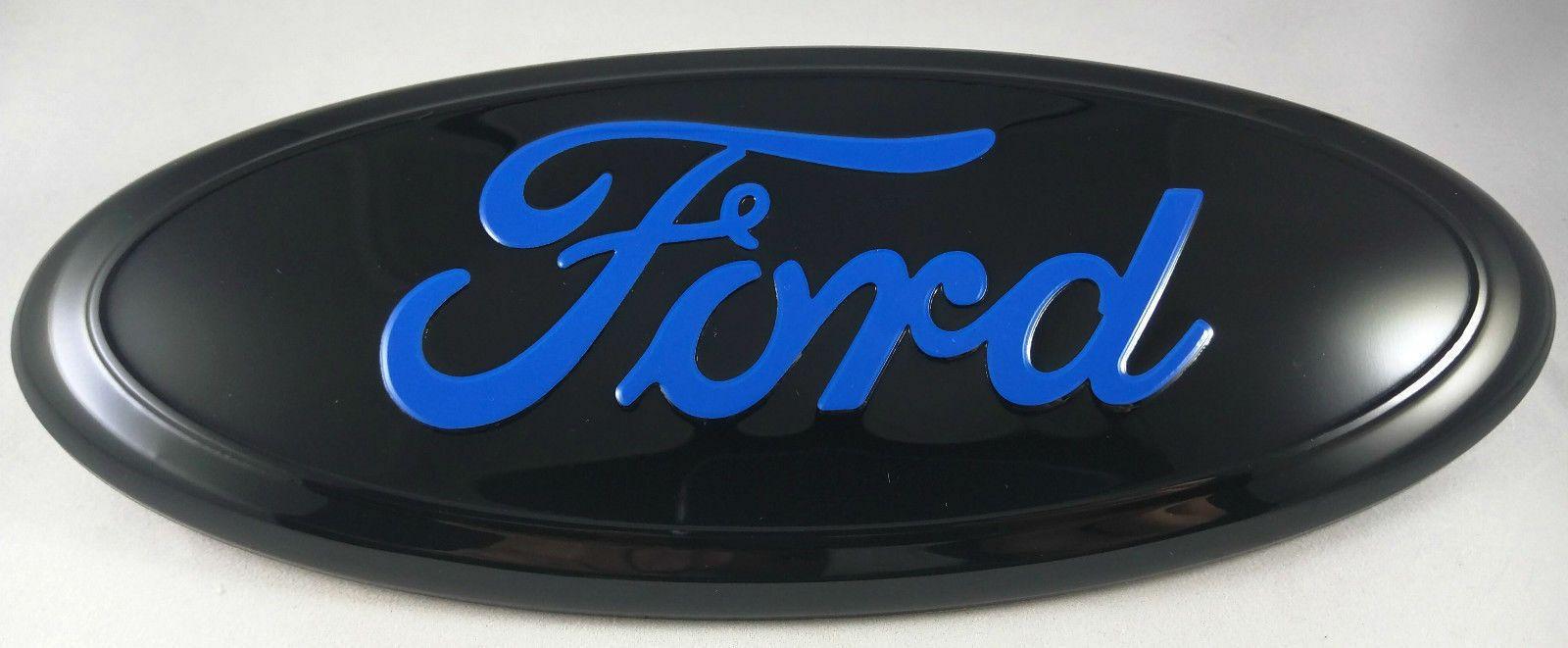 Black Blue Oval Logo - Black Blue Ford F-150 FRONT GRILLE Rear TAILGATE 9 inch Oval Emblem ...