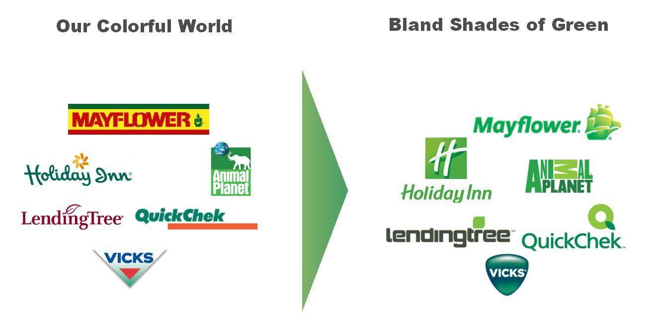 Green Rectangle Company Logo - Boring Green Logo Redesigns Are a Color Cliche