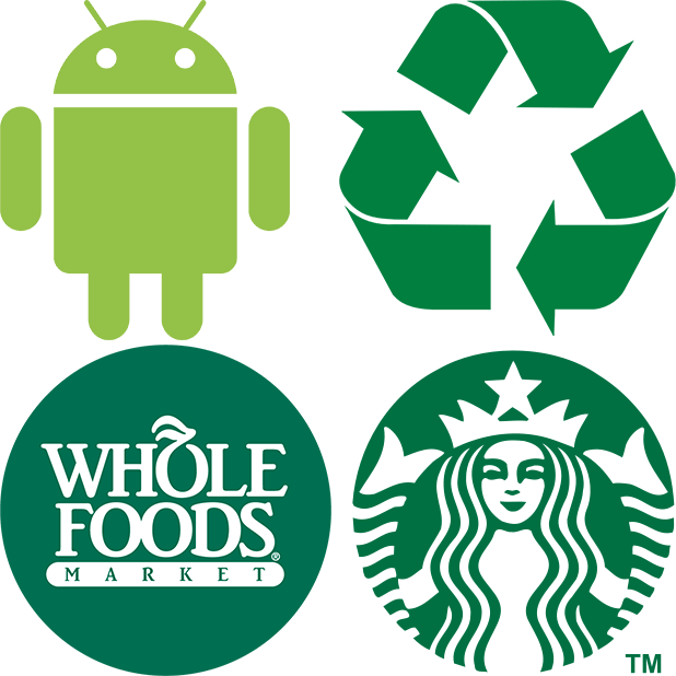 Green Food Colored Logo - Green Is Not The Most Eco-Friendly Color According To Study