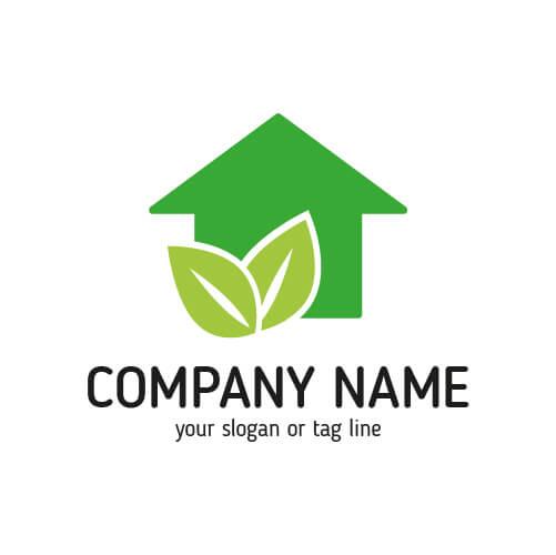 Green Colored Company Logo - Eco Real Estate company logo templates Vector