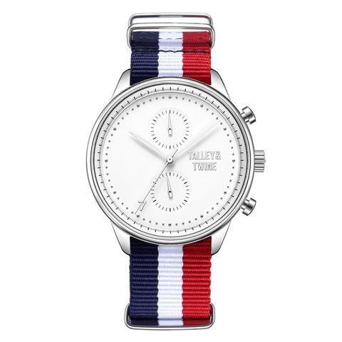 Red White and Blue Company Logo - Canvas Band Watches