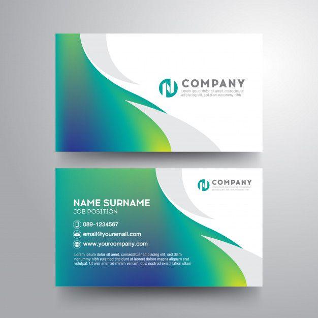 Green Colored Company Logo - Modern business card geometric blue green gray color Vector