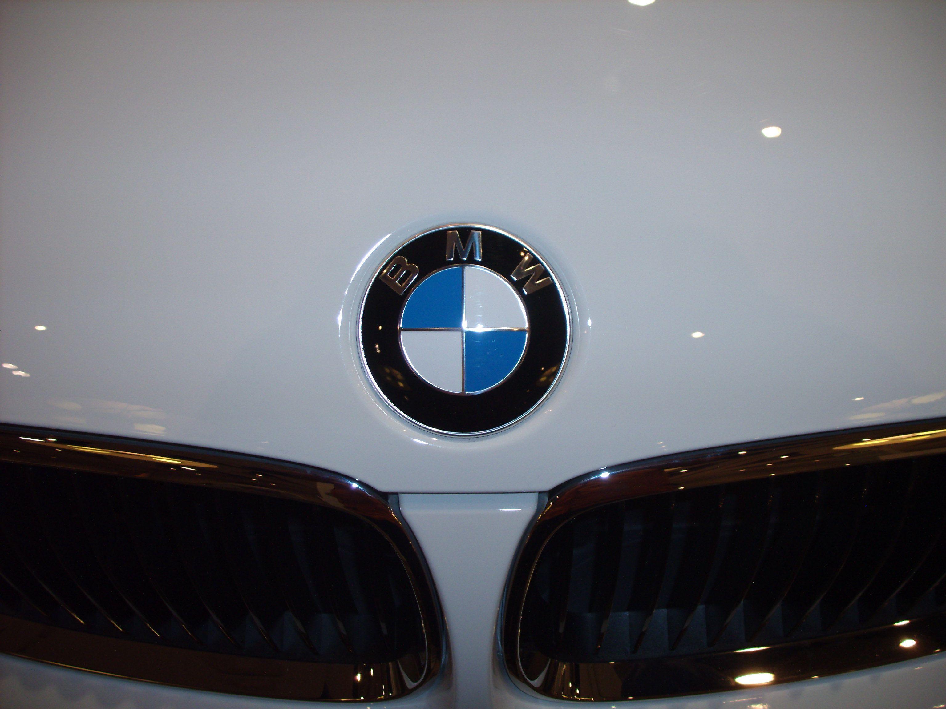 White BMW Logo - File:BMW Logo on White Car.jpg - Wikimedia Commons